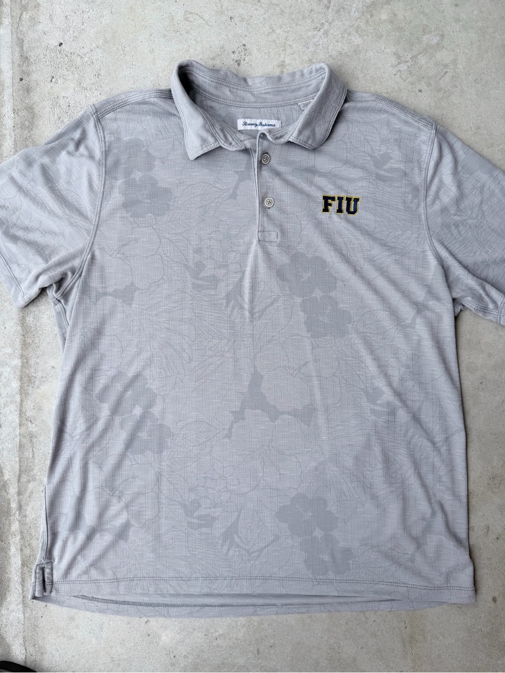 Tommy Bahama FIU Gray Floral Polo Shirt
